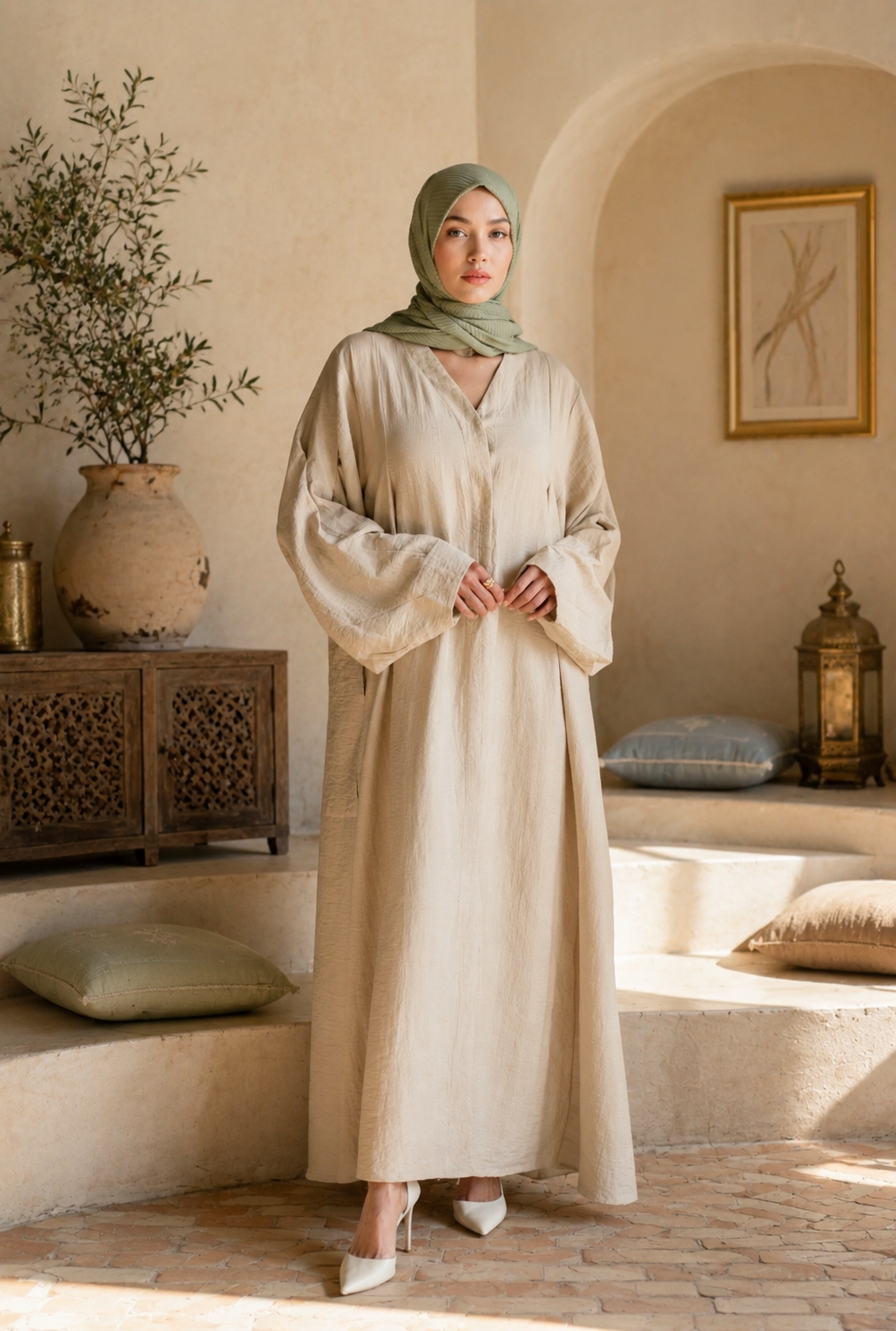 Abaya Gilet Lina en lin