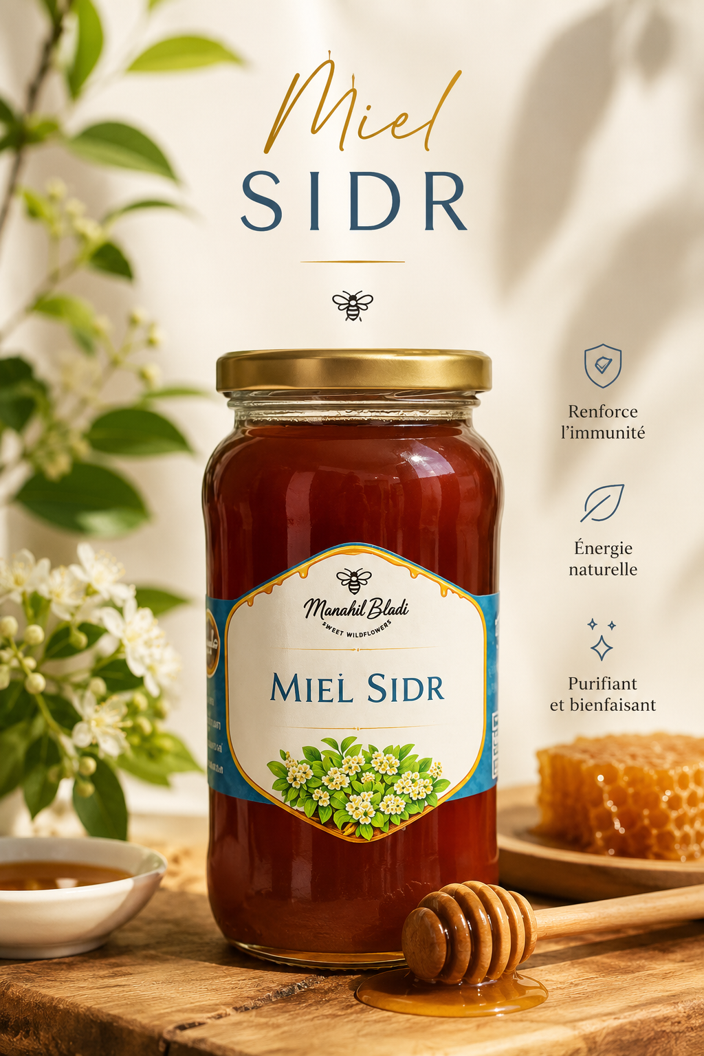 Miel de Sidr naturel – Manahil Bladi