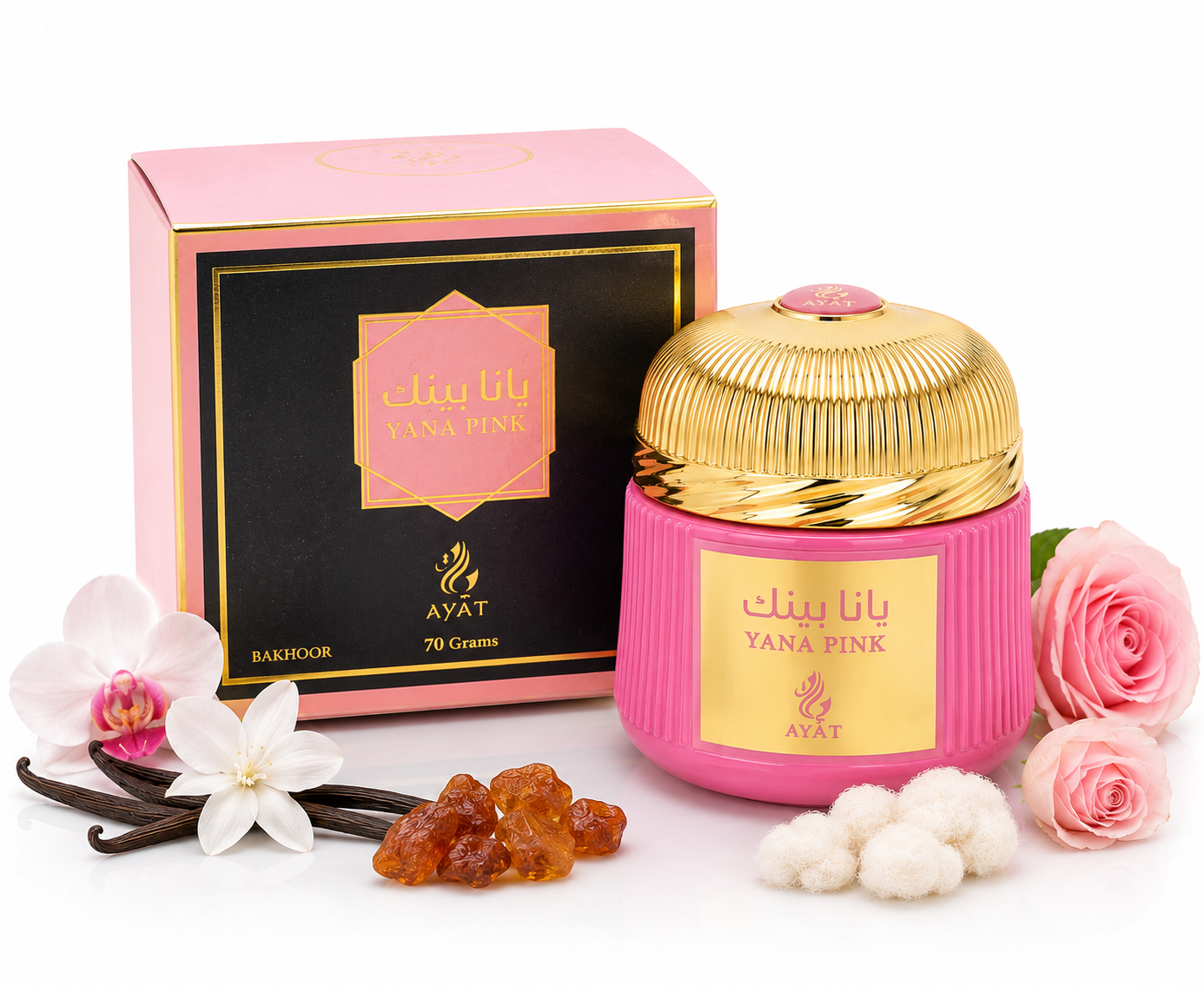 Encens Yana Pink Ayat – Bakhoor parfumé premium – 80 g