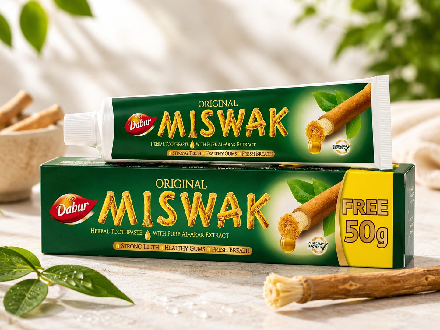 Dentifrice Miswak Dabur Original – Au Siwak (Al Arak) | 190 g