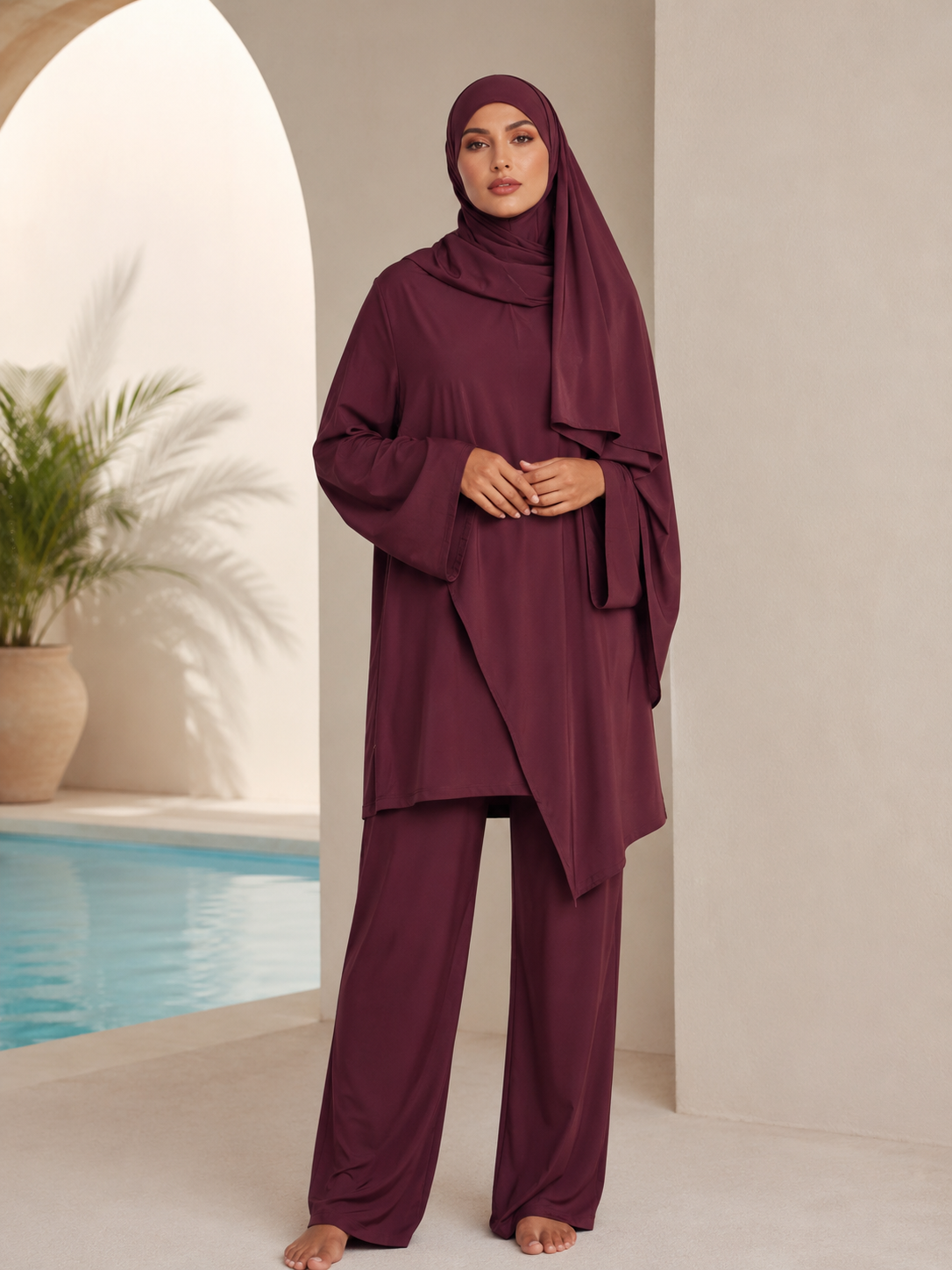 Burkini Baya 4 pièces – Burkini couvrant avec hijab intégré