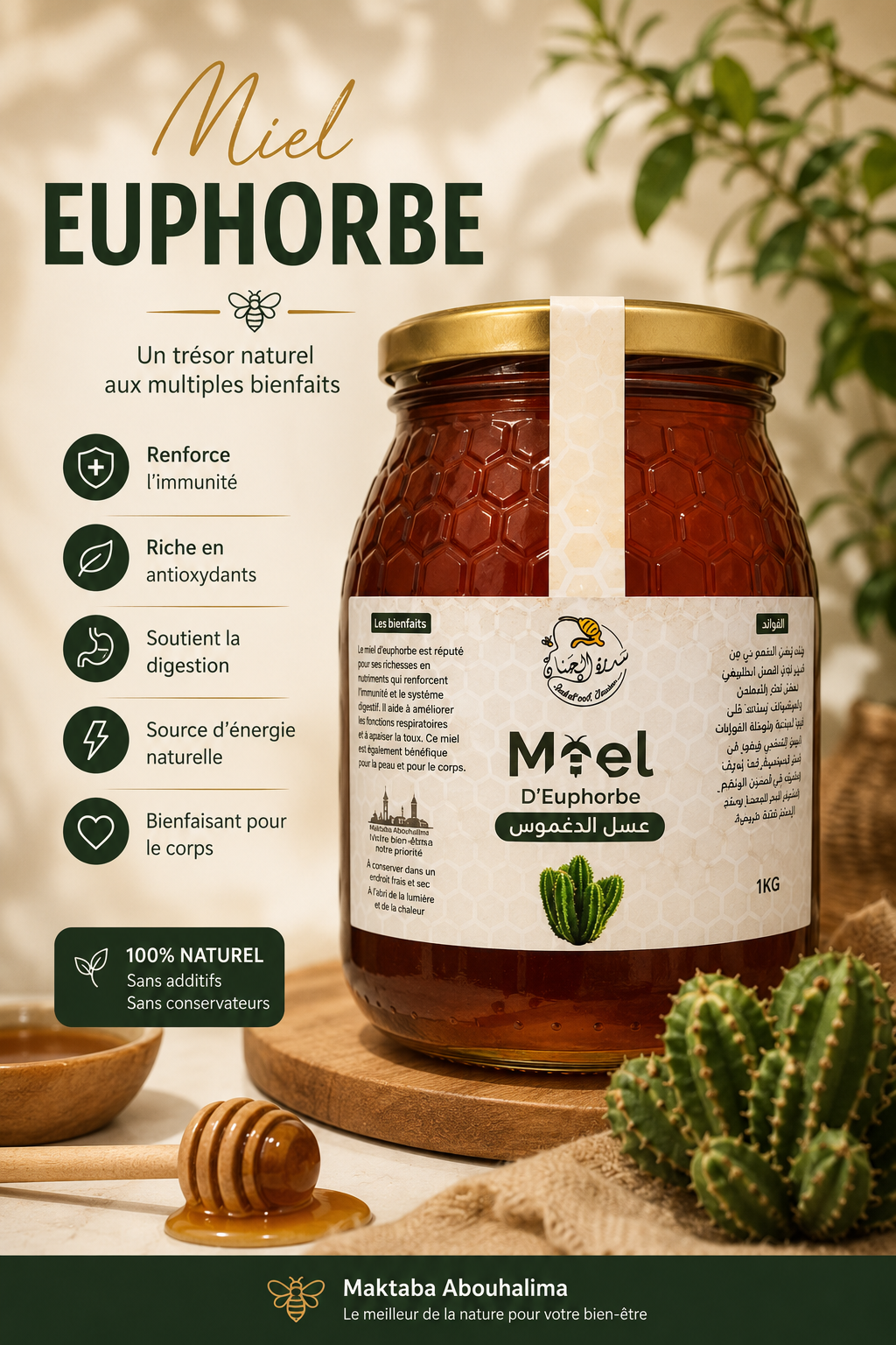 Miel d'Euphorbe naturel 1 kg – Manahil Bladi