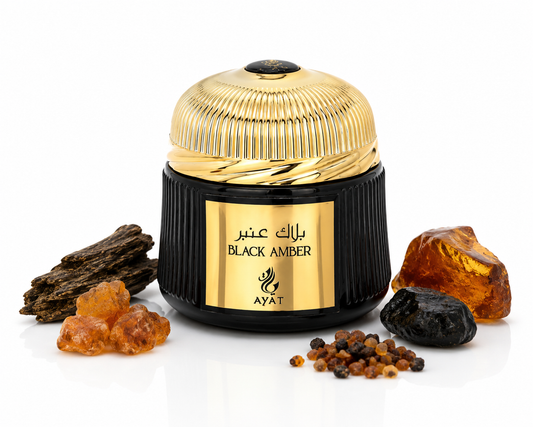 Encens Bakhoor Black Amber Ayat – Parfum d'intérieur premium – 80 g